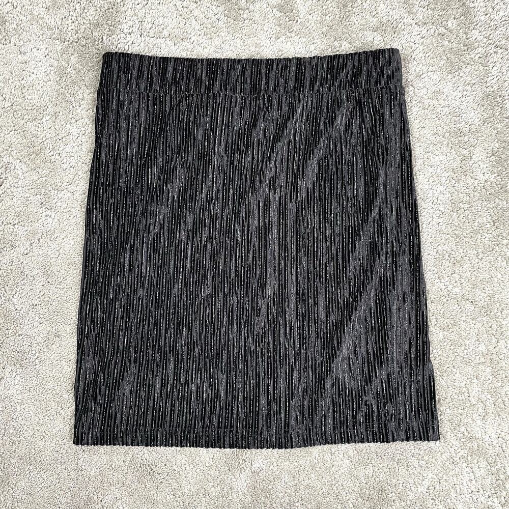 Noisy May Velvet Mini Skirt Size S Black Metallic Stretchy Whimsigoth Party Glam